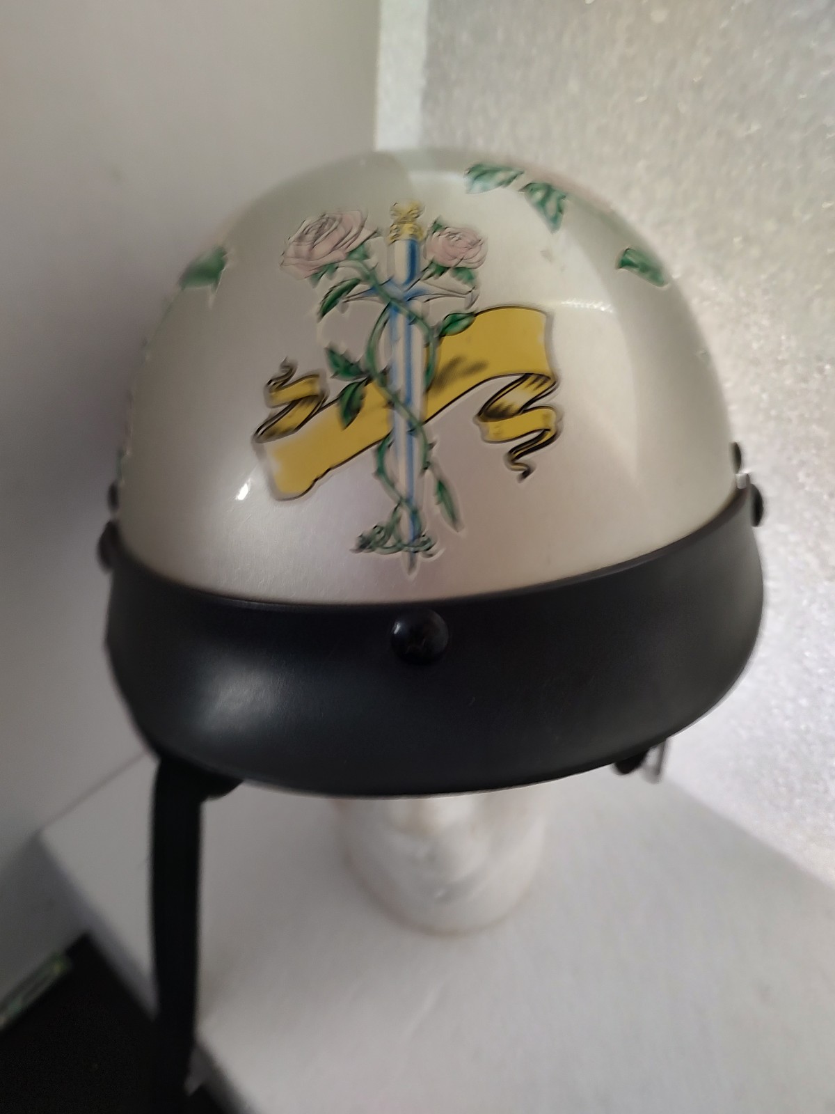 Ladies motorcycle half helmet Rodia DOT floral large