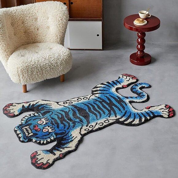 NEW 5x3.3ft Tibetan Tiger Area Rug Tufted High Pile XLarge Indoor Machine