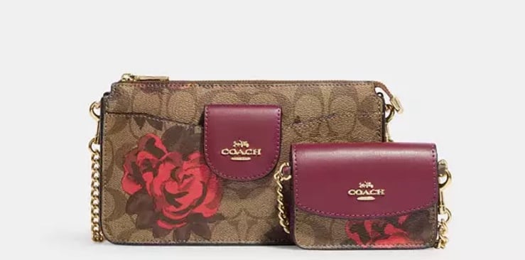 Coach Poppy Crossbody With Card Case In Signature Canvas With Jumbo Floral Print