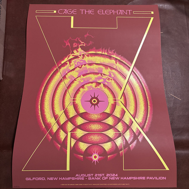 Cage The Elephant Poster Gilford August 21, 2024 (Show Edition) 15/230