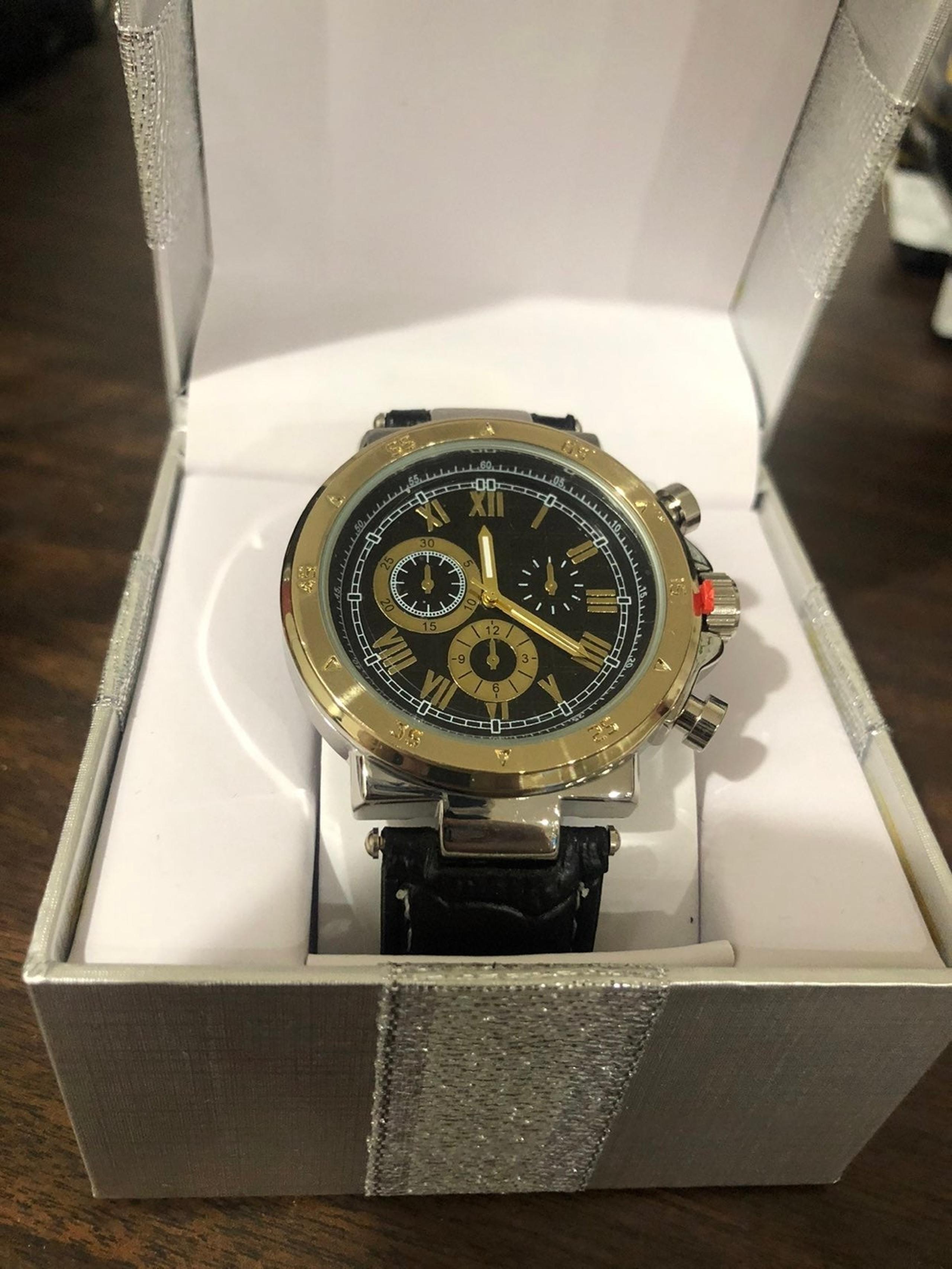 NEW gold mens watch in gift box