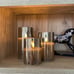 Eywamage Glass Flameless Candles with Remote Battery Operated Flickering LED Pil