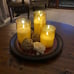Eywamage Glass Flameless Candles with Remote Battery Operated Flickering LED Pil