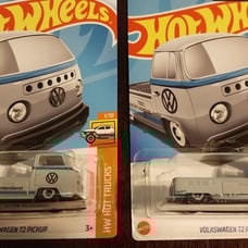 Hot Wheels Rare 1:1 Error Volkswagen T2 Pickup Grey 2024 G Case Paint Error