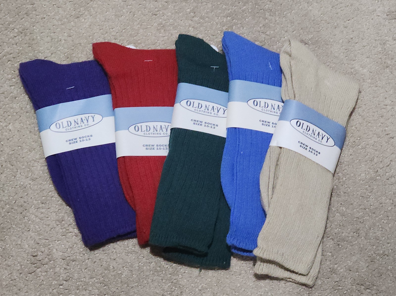 Old Navy NIP Vintage Lot Of 5 Crew Socks Size 10-13