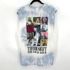 TAYLOR SWIFT The Eras Tour Blue White Tie Dye Graphic Tour Shirt Tank Size XS
