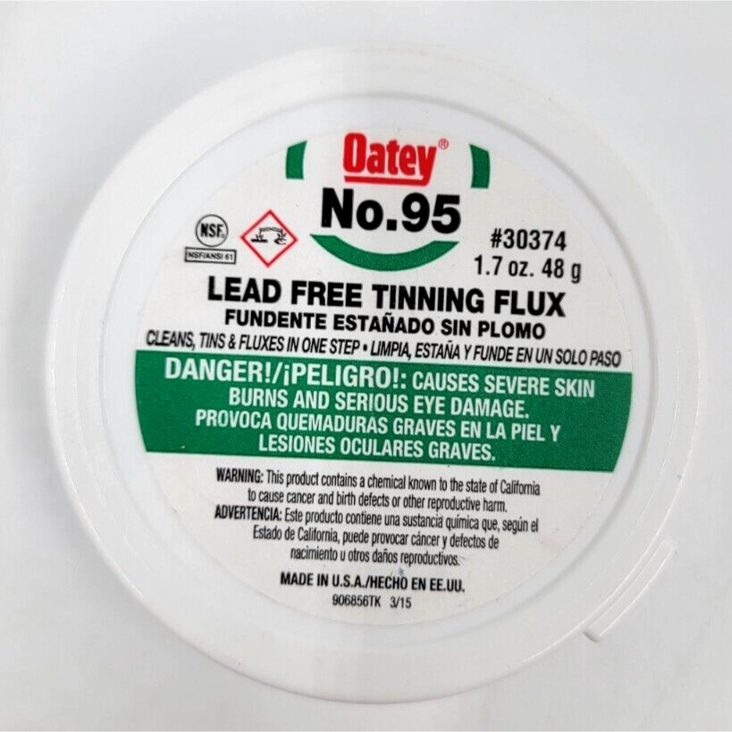 Oatey No. 95 Tinning Soldiering Pipe Flux, 1.7 oz, Carded, Paste, Greenish-Gray
