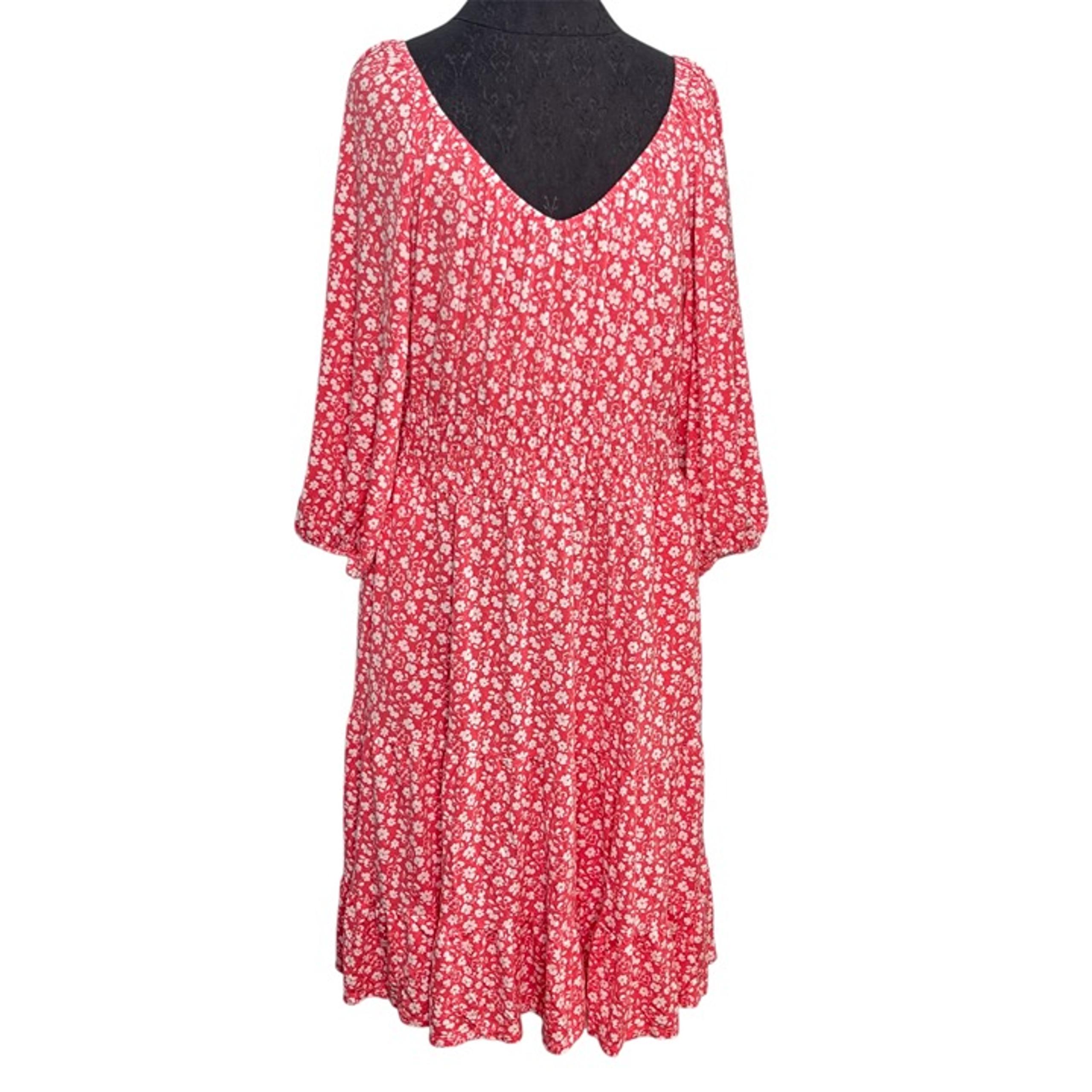 Lane Bryant Plus Size 18/20 (1X) Pink White Floral Short Maxi Dress