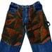 VTG 90s Machine Patchwork Jeans 36x34 Y2K Hip Hop Baggy Carpenter Faux Leather