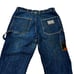 VTG 90s Machine Patchwork Jeans 36x34 Y2K Hip Hop Baggy Carpenter Faux Leather
