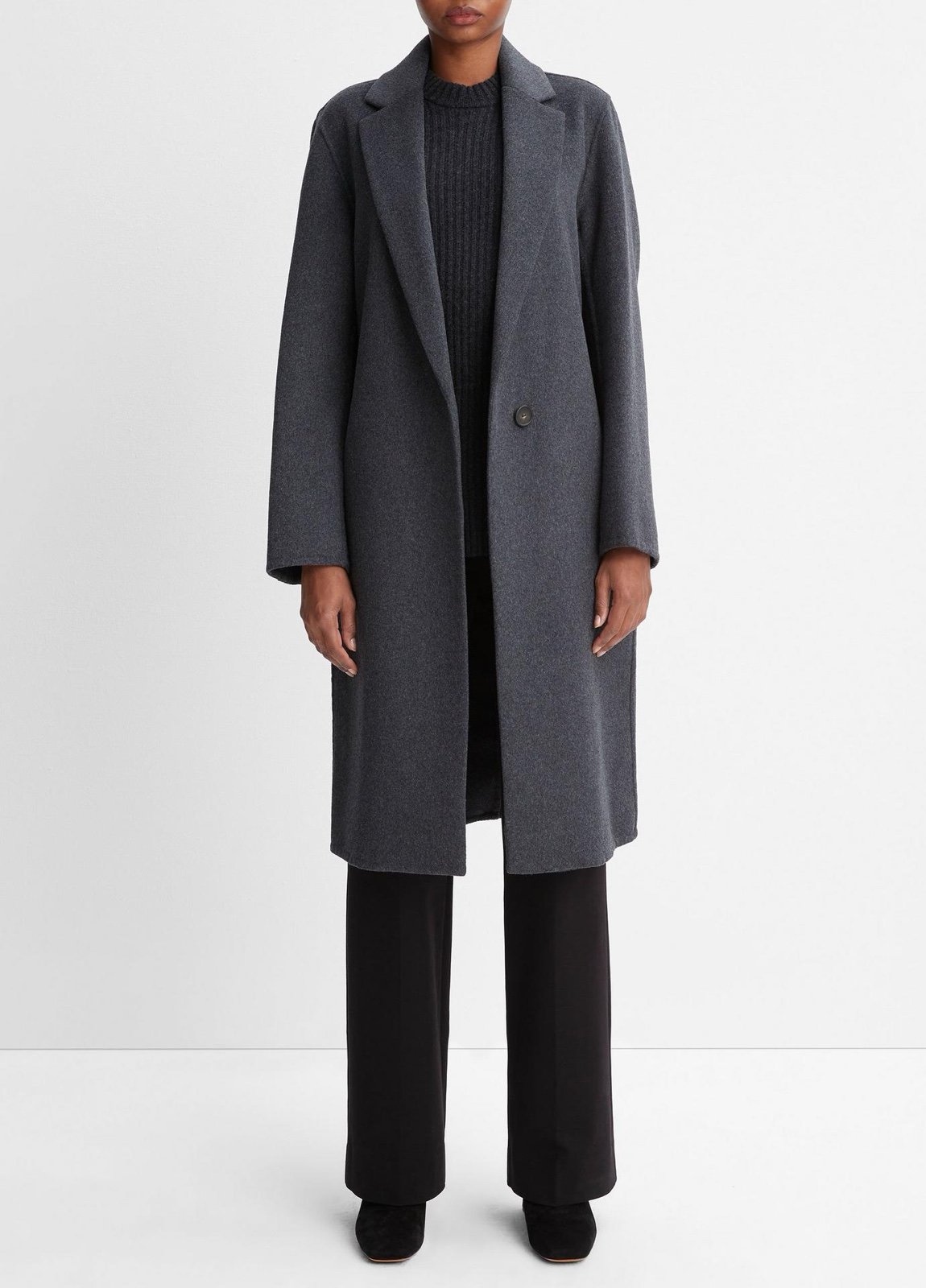 Vince Classic Wool-Blend Straight Coat XXS
