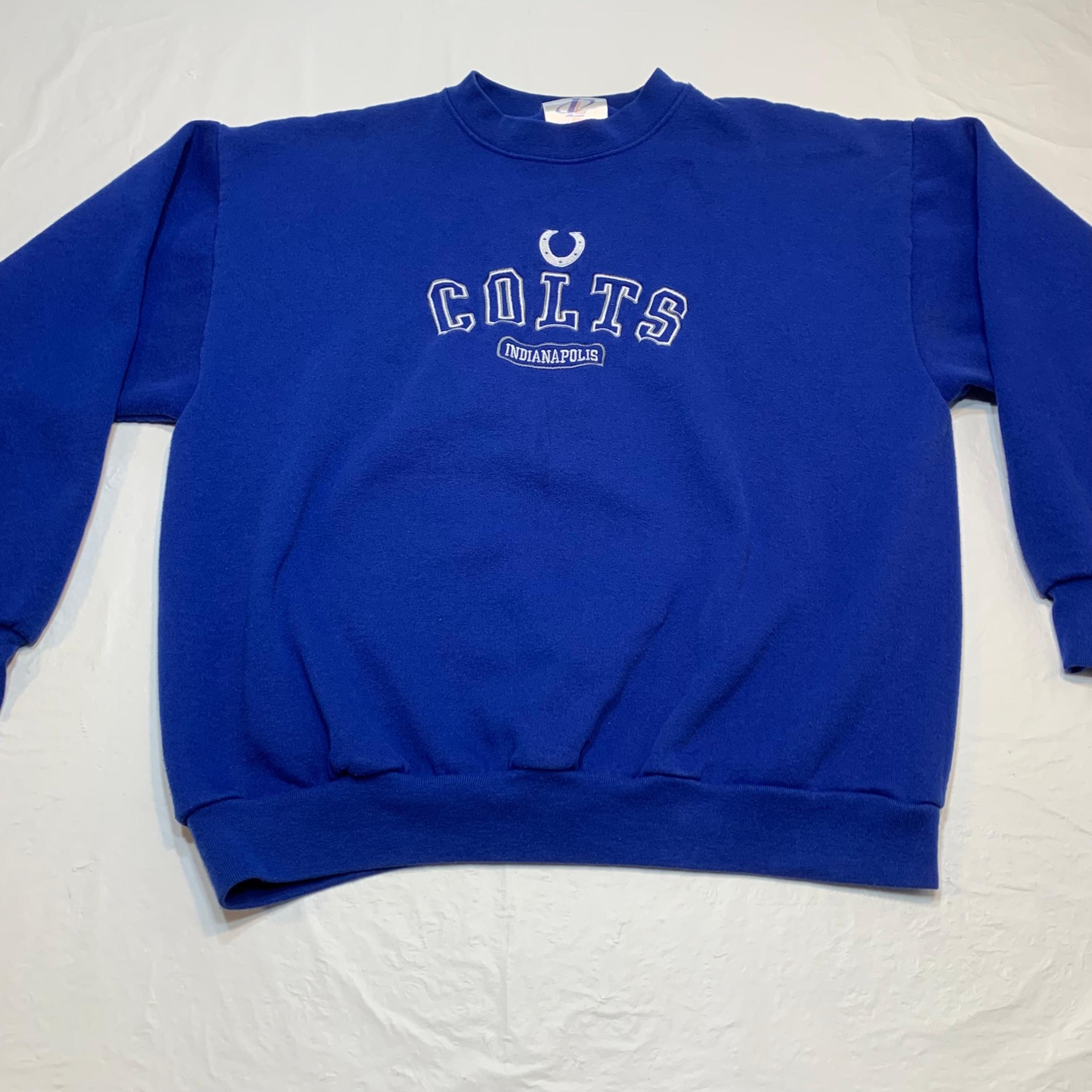 Vintage Logo Athletic NFL Indianapolis Colts Crewneck Pullover Sweatshirt Mens L