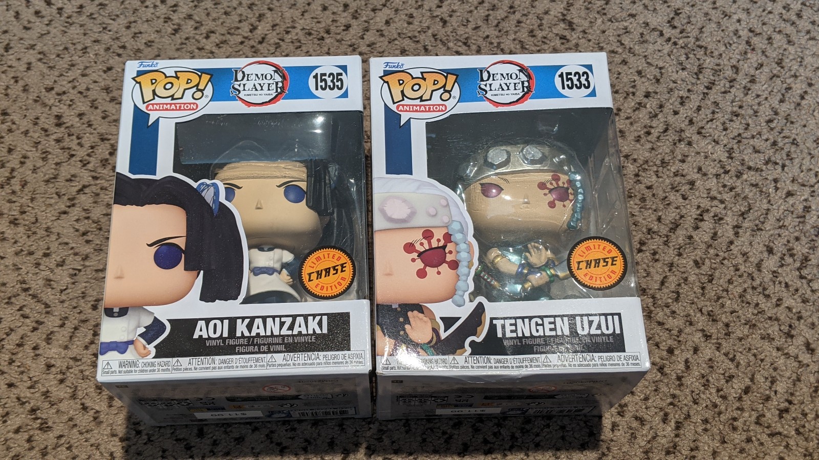 Demon Slayer Funko Pop, Chase Tengen Uzui and Chase Aoi Kanzaki
