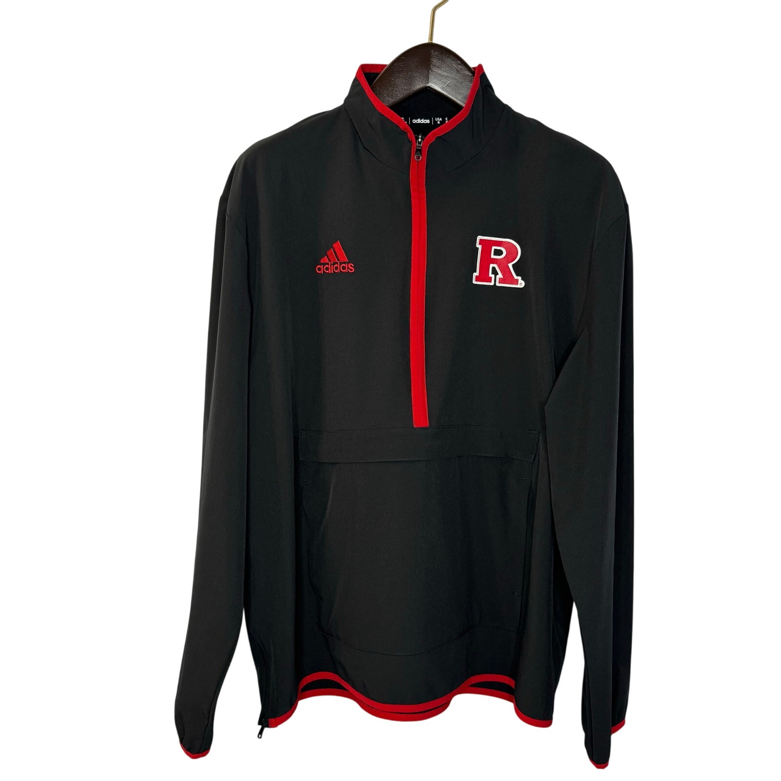adidas Black Rutgers Scarlet Knights Sideline Half-Zip Jacket Men's M