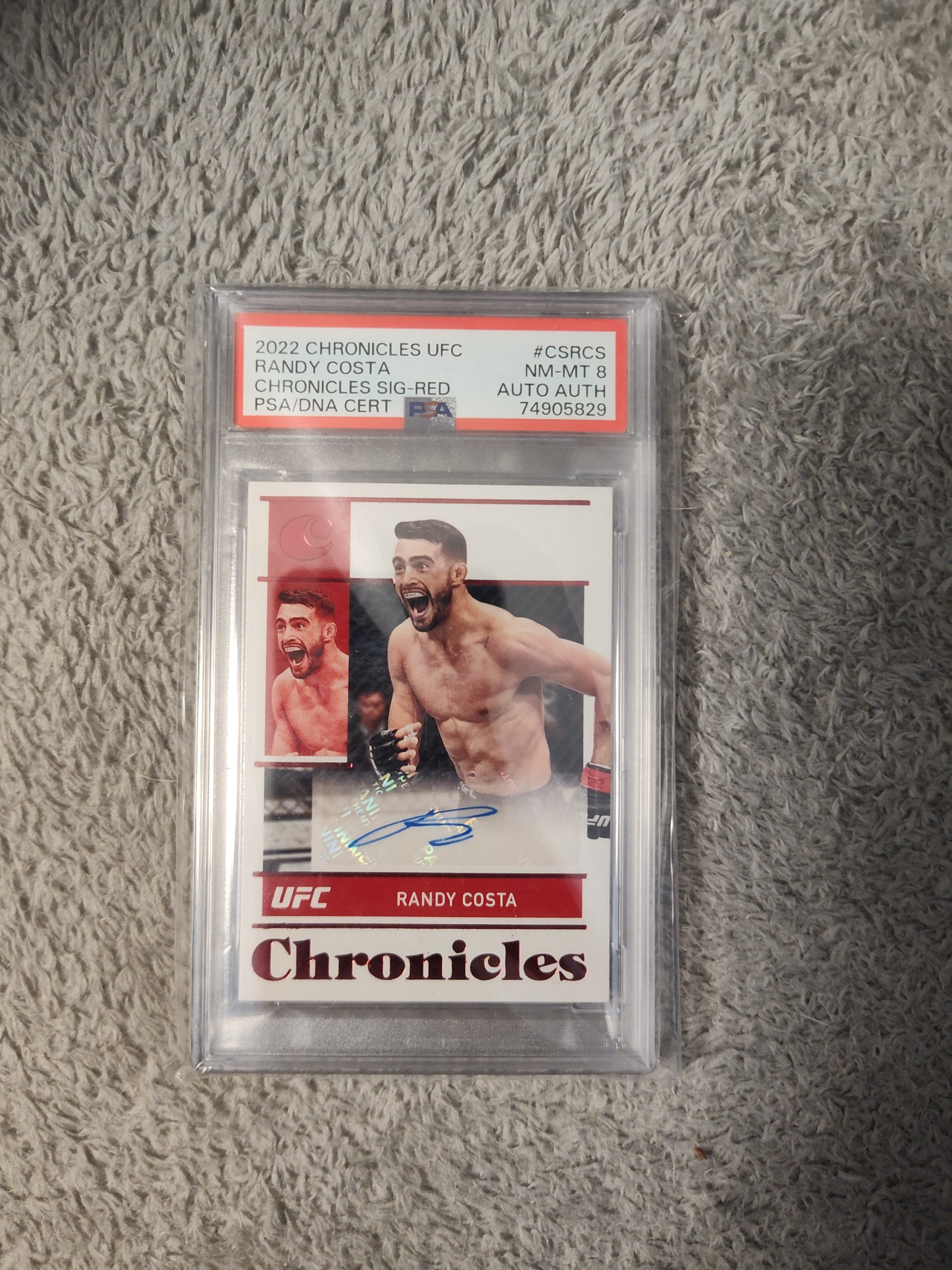 2022 UFC randy Costa red auto psa 8
