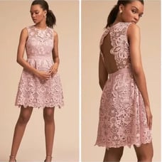 BHLDN Rosaline Dress Size Small Light Pink Lace Cutout Mini Lilac Occasion