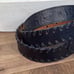 Joan & David Black Leather Lizard Belt Leather Braided Buckle Womans Size Medium