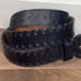 Joan & David Black Leather Lizard Belt Leather Braided Buckle Womans Size Medium