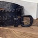 Joan & David Black Leather Lizard Belt Leather Braided Buckle Womans Size Medium