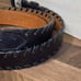 Joan & David Black Leather Lizard Belt Leather Braided Buckle Womans Size Medium