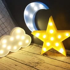 Decorative LED Crescent Moon Cloud and Star Night Lights