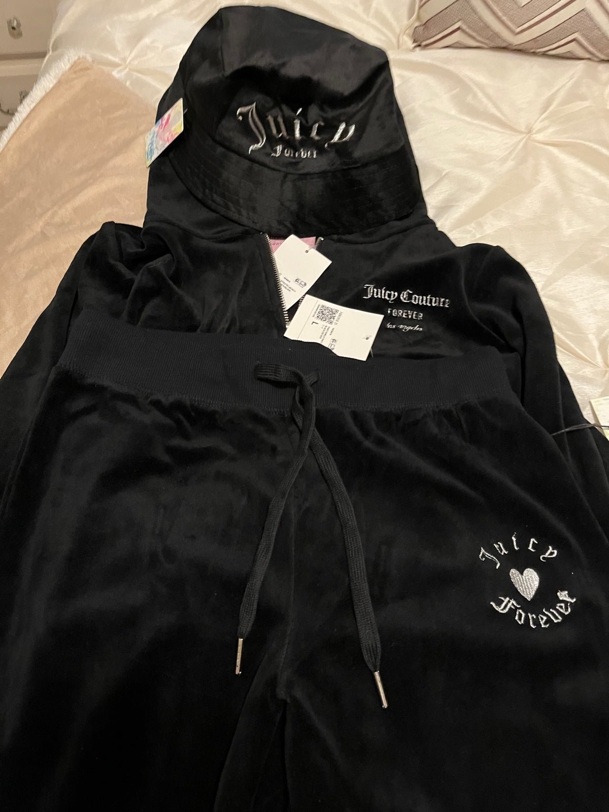 NWT Juicy Couture 3 piece Velour Bling Sweatshirt Set Lg