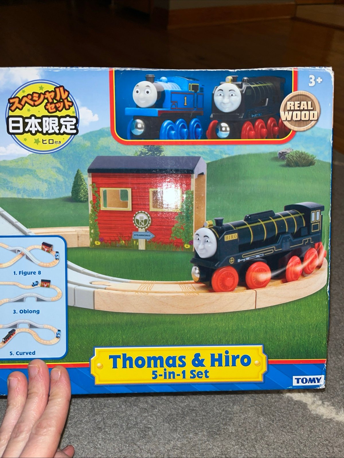 HIRO 5 In 1 THOMAS FRIENDS WOODEN RAILWAY SET ! JAPAN EXCLUSIVE ! IN BOX ! RARE