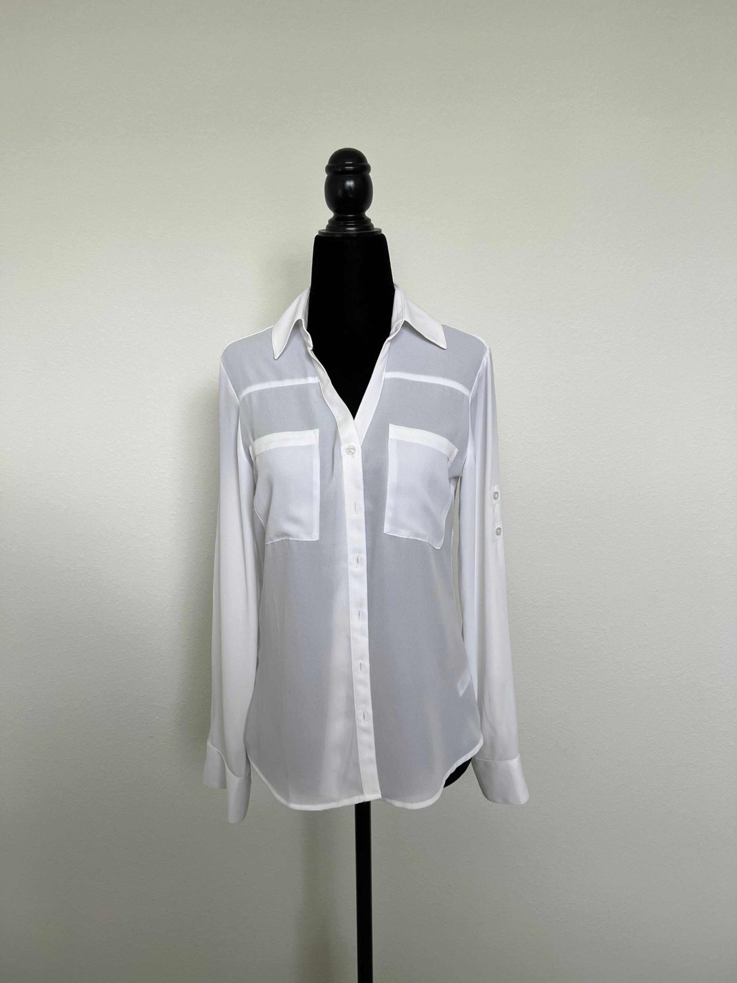 Express portofino shirt white slim fit xs extra small