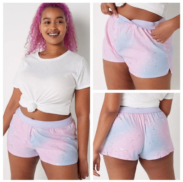 VS PINK PINK FLANNEL SLEEP BOXY SHORT XS