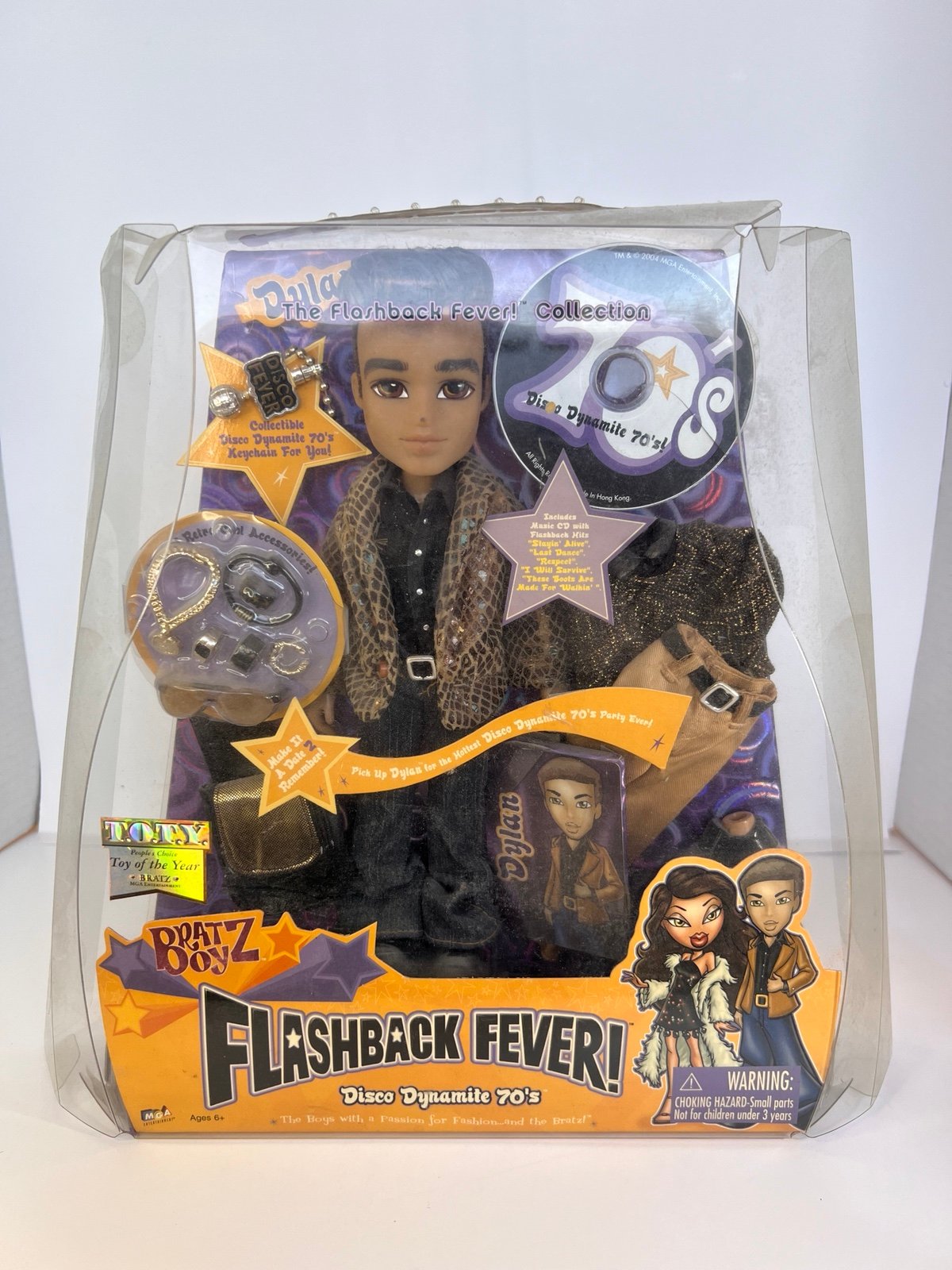 Bratz Boyz Flashback Fever 70's Funk Fever Dylan NIB Damaged 2004 MGA