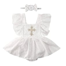3-6 Baptism Dress Christening Dress Cross Dress