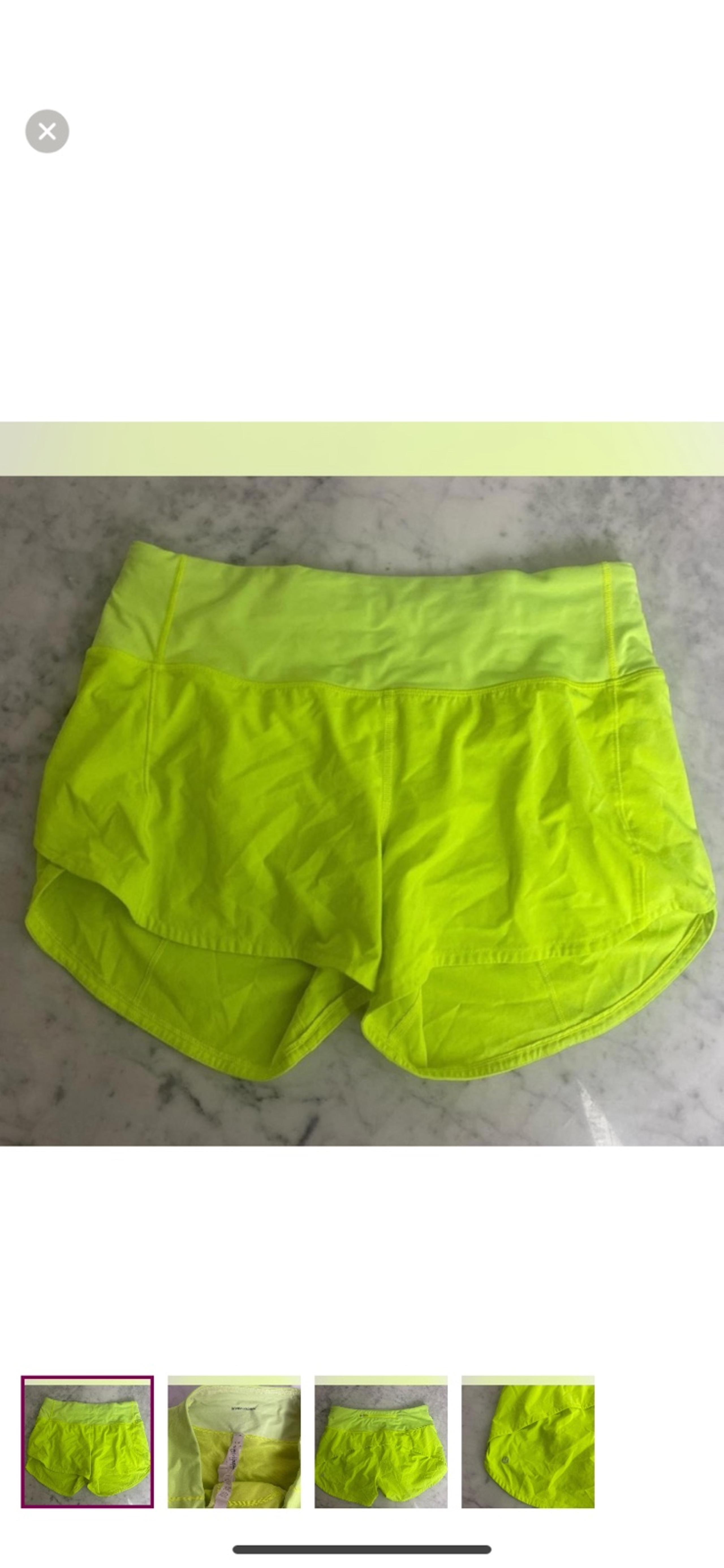 Lululemon Athletica Yellow Athletic Shorts