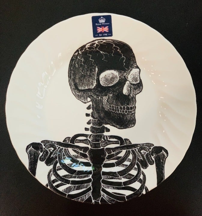 Royal Wessex Skeleton X-ray Halloween Dinner Plates - Set of Six