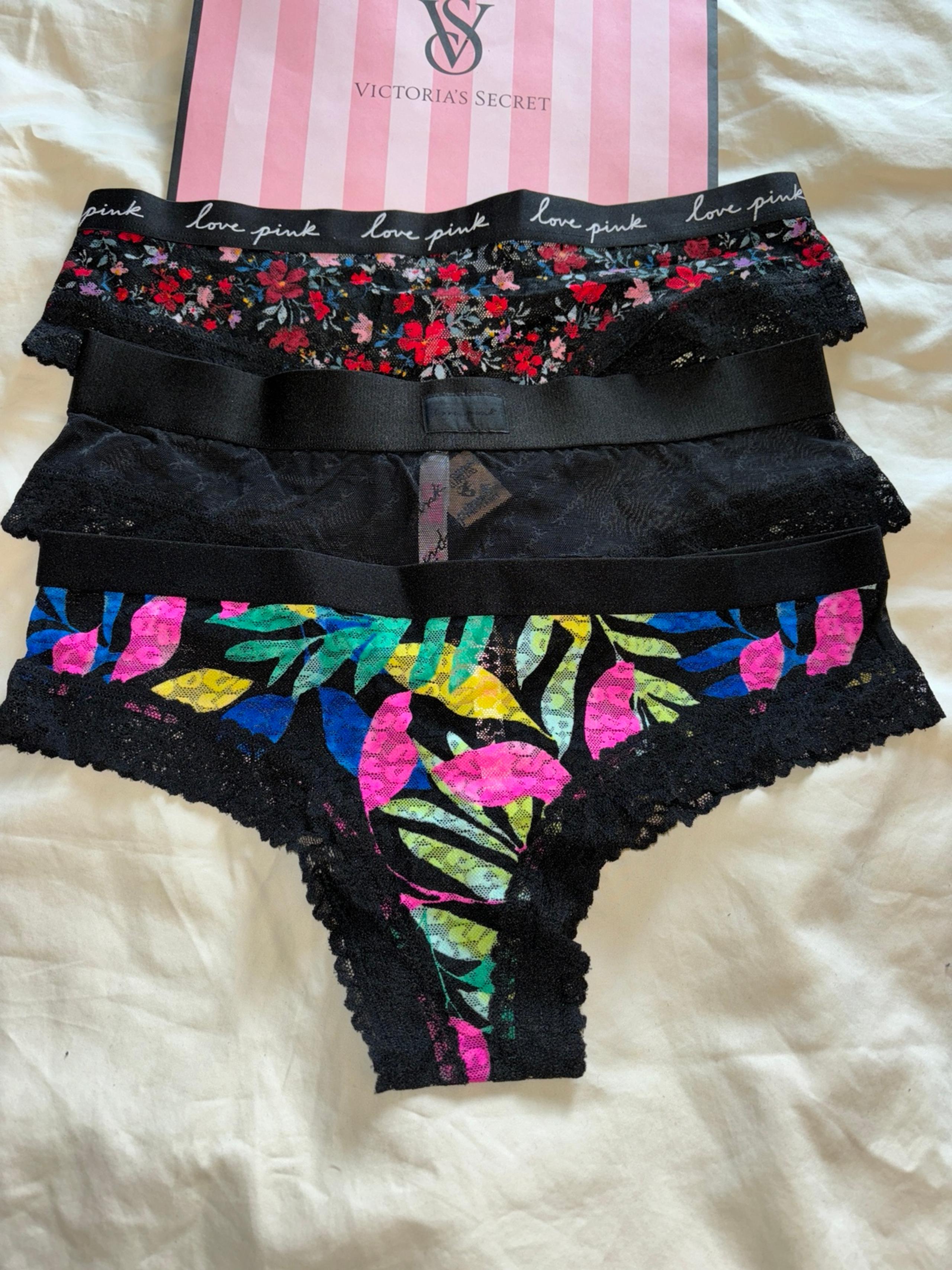 Pink Cheekster Panties Lace-Mesh sz-L Bundle X3