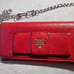 PRADA WALLET RED PURSE WITH CHAIN