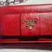 PRADA WALLET RED PURSE WITH CHAIN