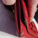 PRADA WALLET RED PURSE WITH CHAIN