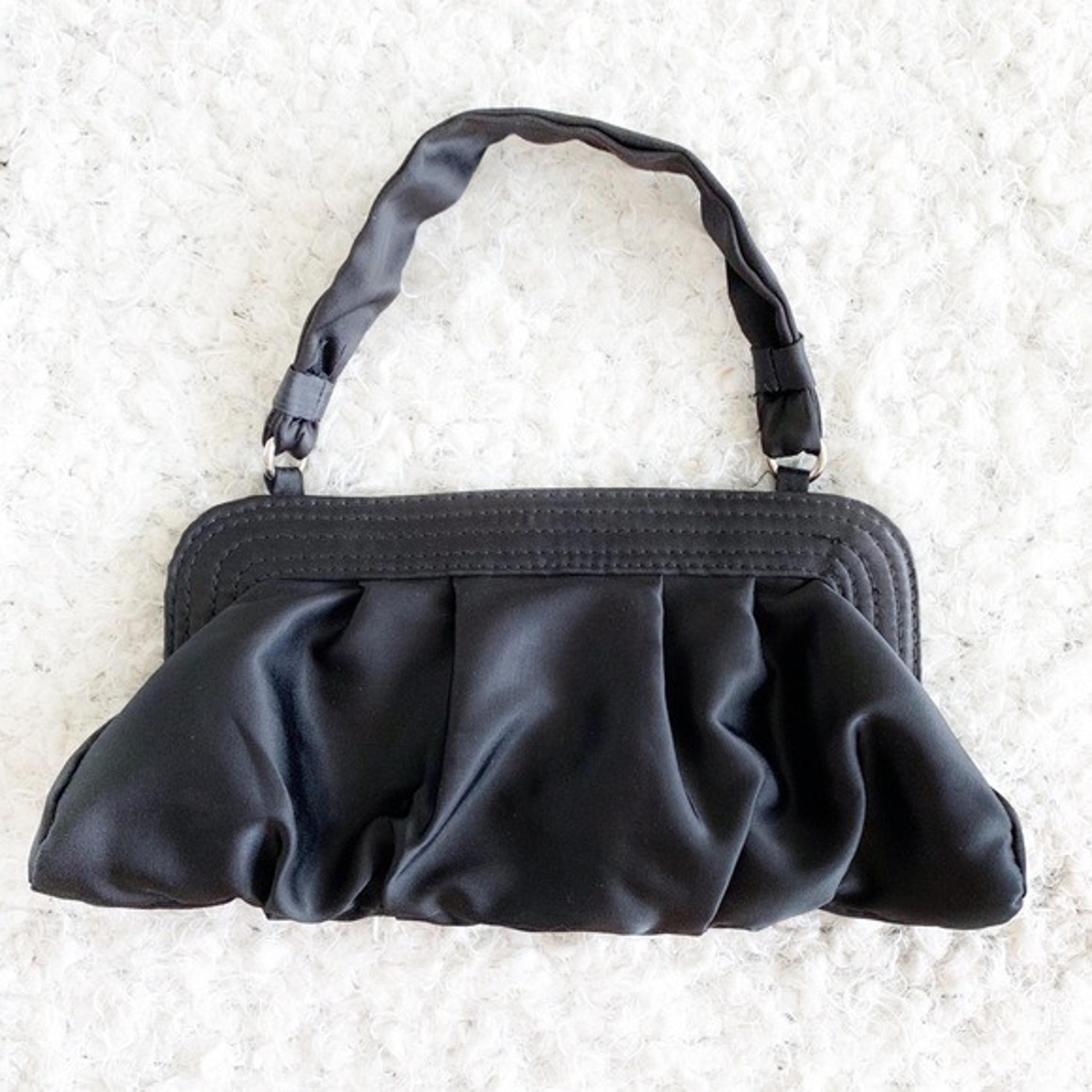 American Eagle Black Silk Evening Clutch