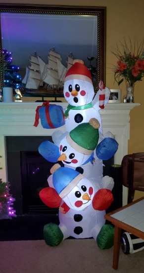 6 FT Christmas Inflatable Stacked Snowman with Build-in LEDs Blow Up Inflatabl3