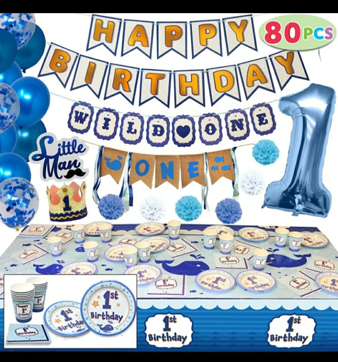 Boy 1 birthday decorations