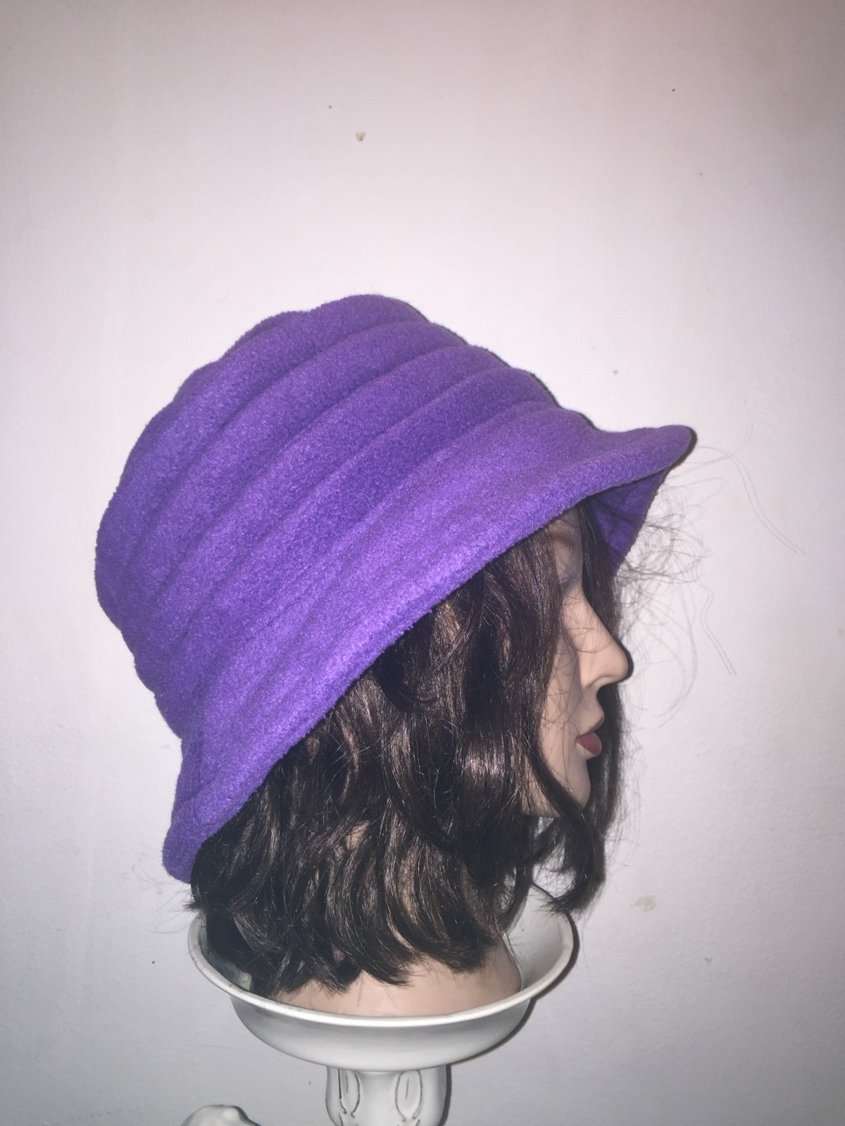 Warm Purple microfiber bucket hat Vintage Y2K Women's Winter Accessory Unique