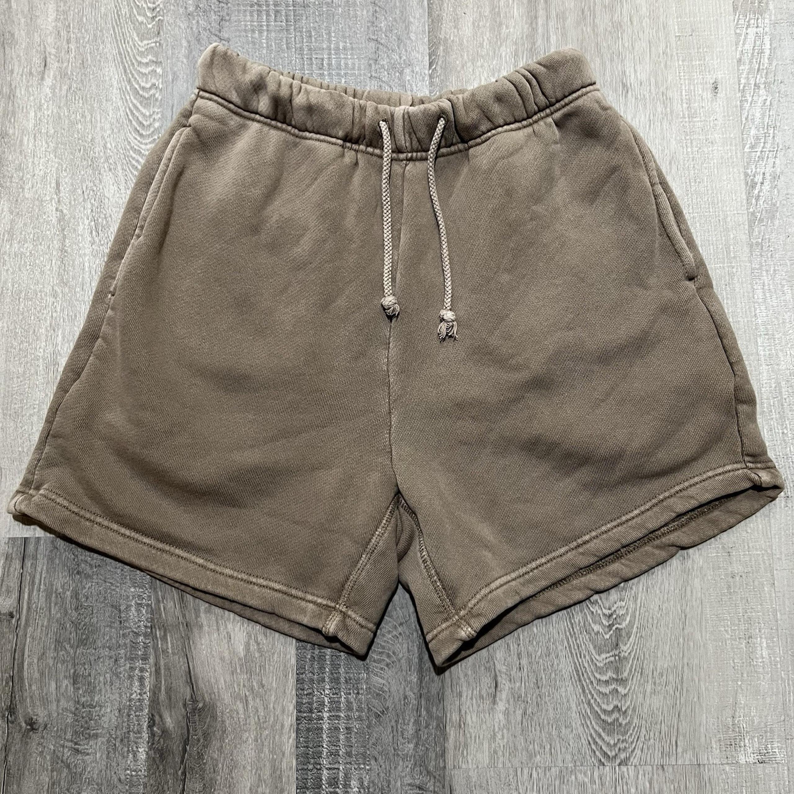 Elwood Sweat Shorts Mens XS Brown Garment Dyed Core Comfort Organic Cotton