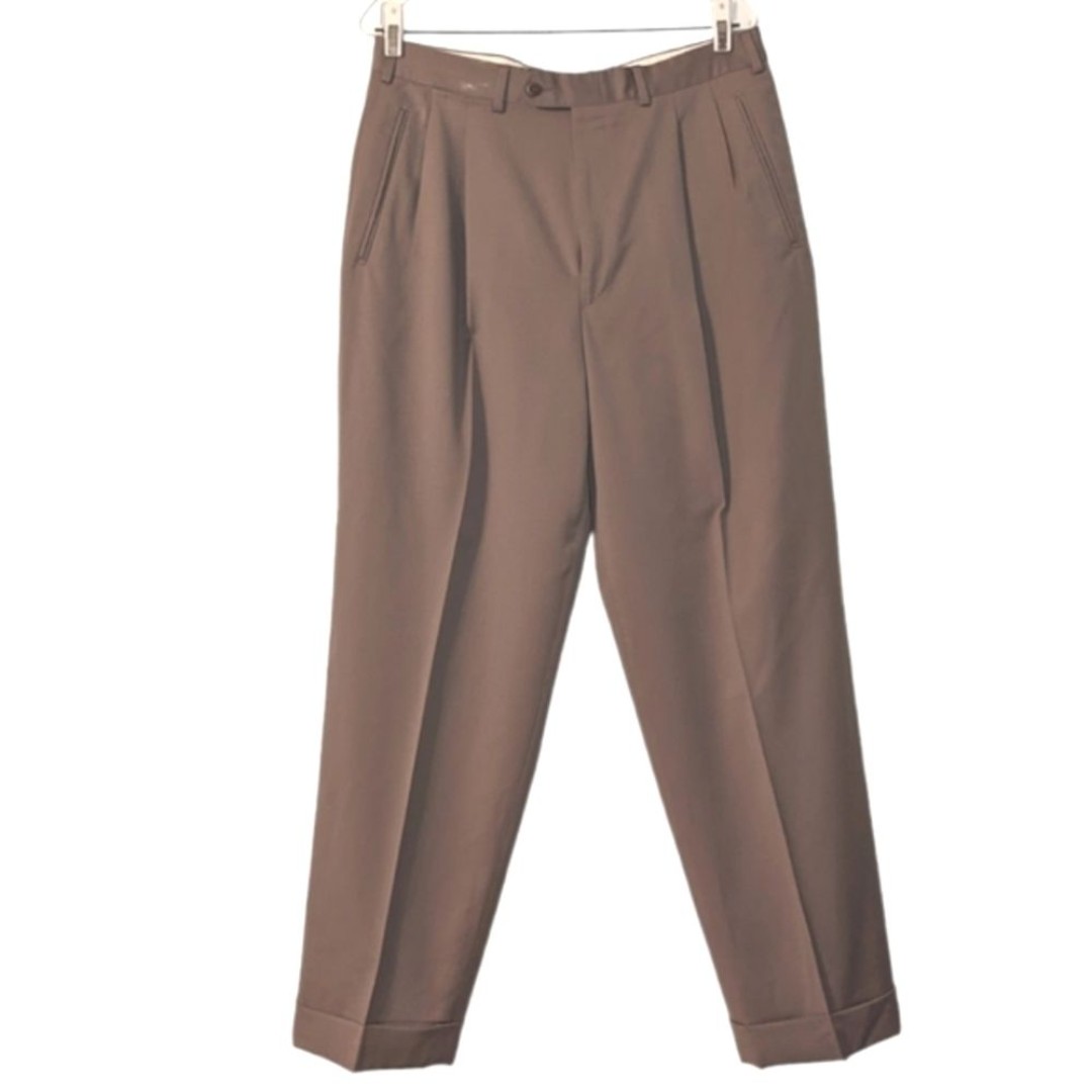 Ermenegildo Zegna Wool Fine Worster Super 100's Pleated Trouser Pants Brown 34