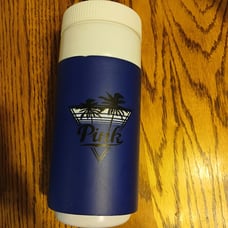 PINK Blue and White Water Bottle