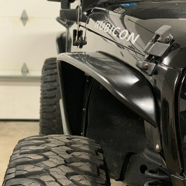 Fiberglass FRP 4 PCS Front & Rear Fender Flares For Jeep Wrangler JK 2007-2018