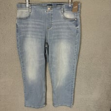 J Jill Jeans Womens 14 Blue High Rise Straight Leg Denim Stretch Crop NWT