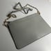 LK Bennett Rachel Leather Pouch Crossbody Mist Gray Chain Purse