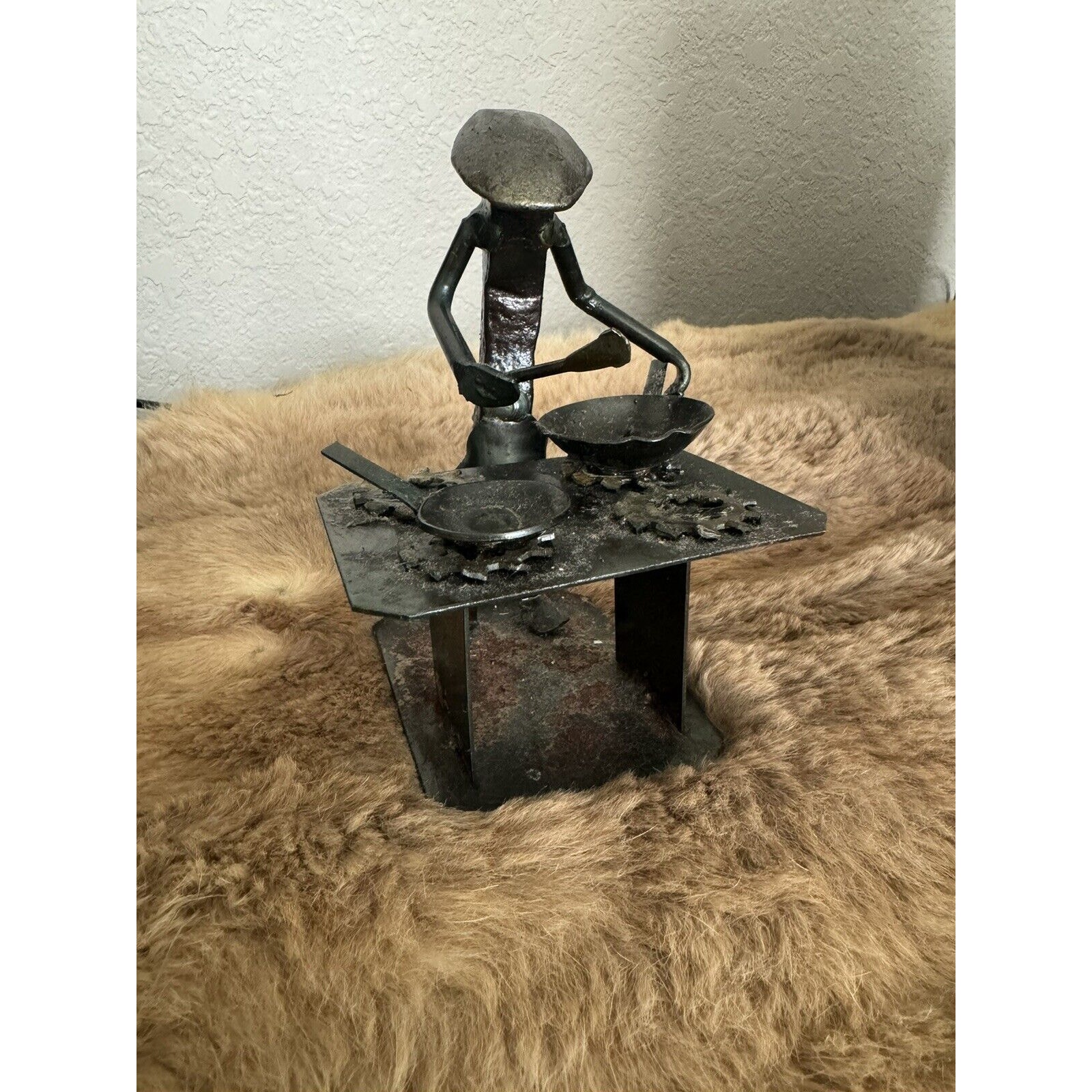 Railroad Nail Folk Art Chef Cooking On Stove
