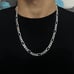 Heavy Solid Sterling Silver 7mm 24” Figaro Chain
