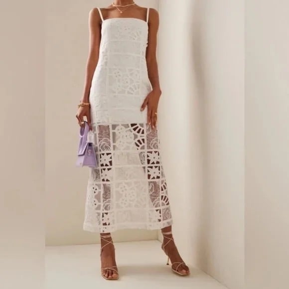 Alexis Bronze Lace Midi Dress Size L